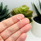 Silver Plated Flat French Earring Wires, 17mm