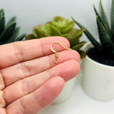 Gold Plated Flat French Earring Wires, 17mm
