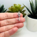 Skull Skeleton Key Charms, 9x26mm