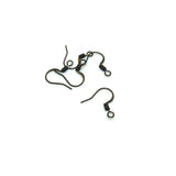 Antique copper 17mm flat French earring hooks for jewelry making, DIY earrings, and jewelry repair.