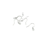 17mm silver plated flat French earring hooks for DIY jewelry making, handmade earrings, and jewelry repair.