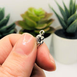 Small Silver Frog Charms, 9x13mm