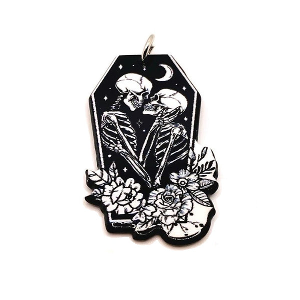 1, 4 or 20 Pieces: Black Skeleton Lovers in Coffin Charms, Goth Lovers –  Guerrilla Charm