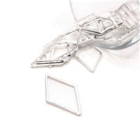 4, 20 or 50 Pieces: Silver Plated Rhombus Diamond Shape Charms