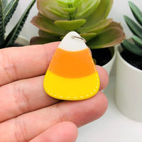 1, 4 or 20 Pieces: Candy Corn Halloween Fall Pendant, Acrylic Charm: Double Sided