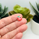 Enamel Apple Charms, 13x11mm