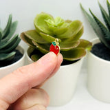 Enamel Apple Charms, 13x11mm