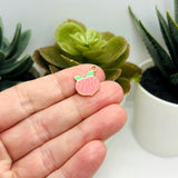 Pink Peach Fruit Charms, 15x14mm