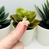 Pink Enamel Cow Charms, 16x18mm