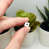 White Dice 3D Beads, 7.5x7.5mm