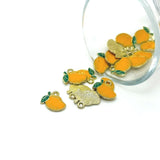 13x11mm mango fruit enamel charms for jewelry making, earrings, bracelets, necklaces, keychains, and tropical DIY crafts.