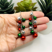 2 Sets Christmas Jingle Bell Earrings