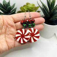 2 Sets Christmas Mint Candy Earrings