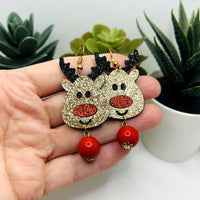 2 Sets Reindeer Christmas Earrings
