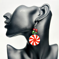 2 Sets Christmas Mint Candy Earrings