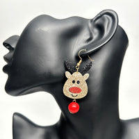 2 Sets Reindeer Christmas Earrings