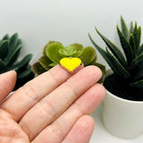 1, 4, 20 or 50 Pieces: Yellow Enamel Heart Charms