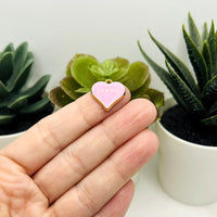 1, 4, 20 or 50 Pieces: Pink Enamel Heart Charms