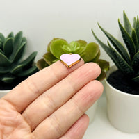 1, 4, 20 or 50 Pieces: Pink Enamel Heart Charms