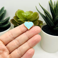 1, 4, 20 or 50 Pieces: Blue Enamel Heart Charms