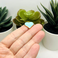 1, 4, 20 or 50 Pieces: Blue Enamel Heart Charms