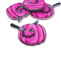 1, 4 or 20 Pieces: Pink Pumpkin Halloween Charm - Double Sided