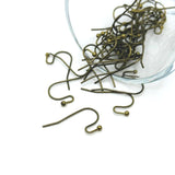 100 or 500 Pieces: Bronze Shepherd Fish Hook Earring Wires