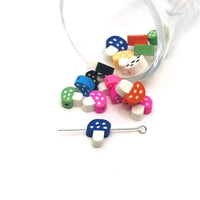 4, 20 or 50 Pieces: Clay Mushroom Beads