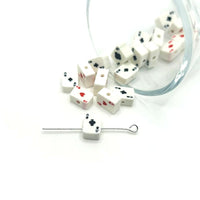 4, 20 or 50 Pieces: Clay Playing Card Beads