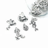 Antique Silver Frog Charms, 5 Styles