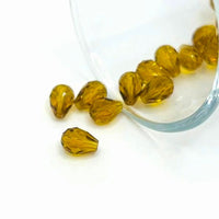 4, 20 or 50 Pieces: 6x8 mm Teardrop Yellow Topaz Imitation Crystal November Birthstone Beads