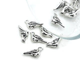 Small Silver Bird Spacer Bead, 7x14mm