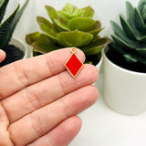 1, 4, 20 or 50 Pieces: Red Playing Card Diamond Charms