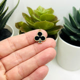 Black Playing Card Club Charms, 17.5x13.5mm