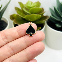1, 4, 20 or 50 Pieces: Black Playing Card Spade Charms
