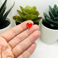 1, 4, 20 or 50 Pieces: Red Playing Card Heart Charms
