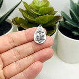 Silver Mushroom Charms, 24x14mm