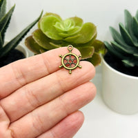 1, 4, 20 or 50 Pieces: Bronze Nautical Ship Wheel Helm Charms
