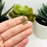 1, 4, 20 or 50 Pieces: Bronze Nautical Ship Wheel Helm Charms