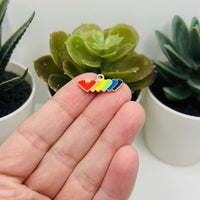 1, 4, 20 or 50 Pieces: Rainbow Pride Heart Charms