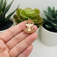 1, 4, 20 or 50 Pieces: Cute Enamel Otter Charms
