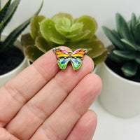 1, 4, 20 or 50 Pieces: Rainbow Enamel Butterfly Charms