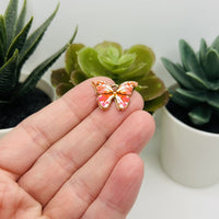 1, 4, 20 or 50 Pieces: Pink Enamel Butterfly Charms