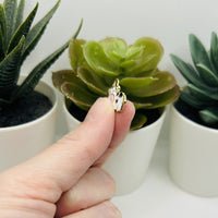 White Enamel Cow Charms, 17x19mm