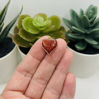 1, 4, 20 or 50 Pieces: Red Glitter Heart Charms