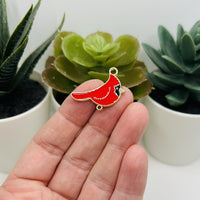 1, 4, 20 or 50 Pieces: Red Cardinal Connector Charms