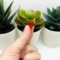 1, 4, 20 or 50 Pieces: Red Cardinal Connector Charms