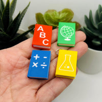 4 or 16 Pieces: Teacher Book Charm or Keychain Set