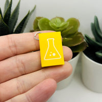1 or 4 Pieces: Science Teacher Book Charm or Keychain