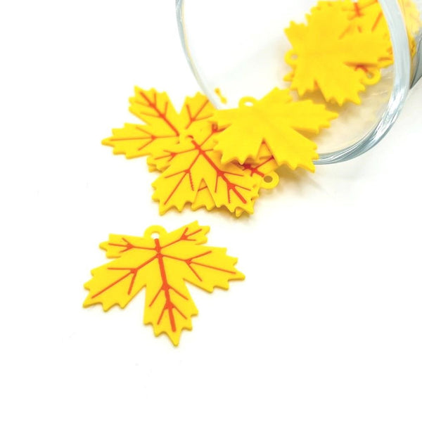 1, 4, or 20 Pieces: Fall Autumn Maple Leaf Charms